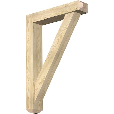 Ekena Millwork Traditional Craftsman Rough Sawn Bracket w/ Offset Brace, Douglas Fir, 6"W x 30"D x 42"H BKT0604X30X42TRA04RDF